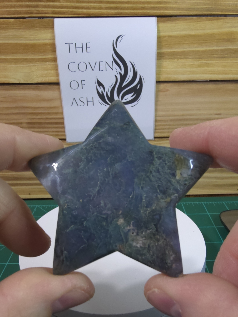 Blue and Green Moss Agate Star